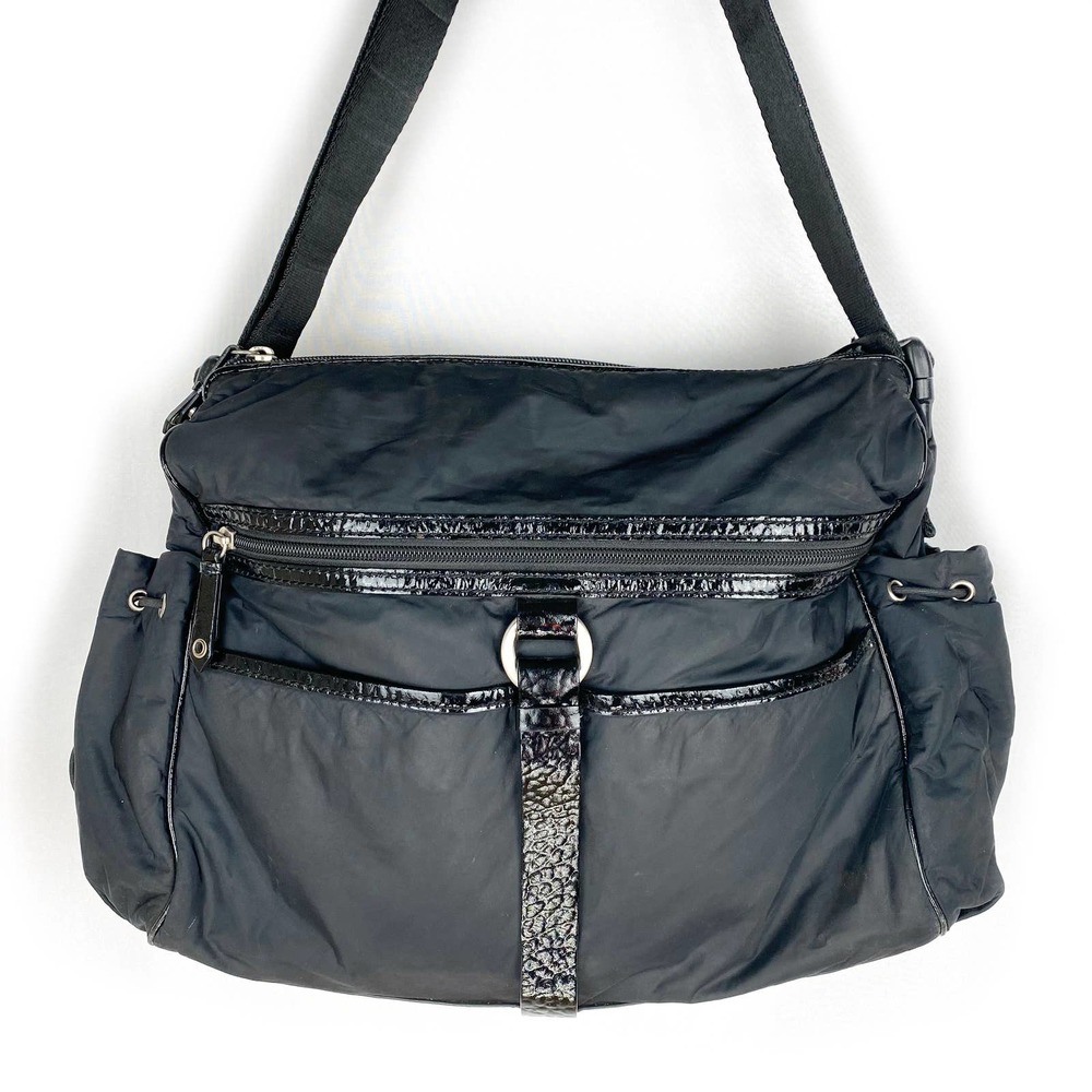 Cole Haan Diaper Bag Kyle Collection Black Nylon Adjustable Strap Baby Purse